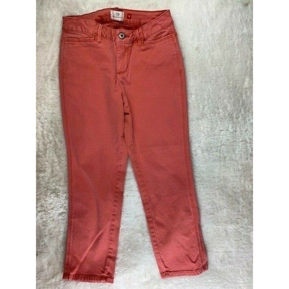 CB Christopher Banks Size 4 Womens Jeans Deep Pink Color Stretch Mid Rise